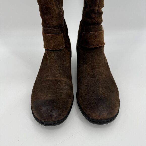 BORN Kylli Distressed Brown Suede Leather Riding Boots Size 9.5 - Picture 3 of 11